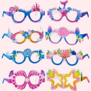 Mermaid, Starfish, Shell Ocean Themed Paper Party Glasses 8 Pcs‎